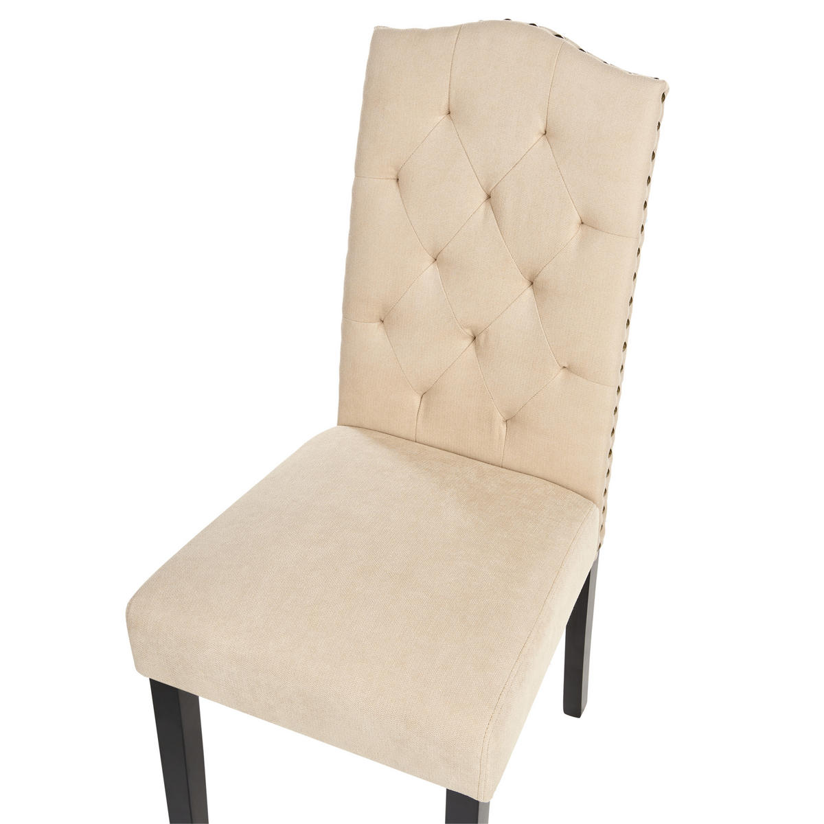 JÍDELNÍ ŽIDLE sada 2 ks čalounění Béžová Shirley - béžová, dřevo/textil (46/103/60cm) - Beliani
