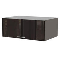 AUFSATZSCHRANK Essen W6B/90 Schwarz Hochglanz / Grau Matt 90 / 59 / 36cm - Schwarz Hochglanz/Schwarz, Holz/Holzwerkstoff (90/36/59cm) - Feldmann-Wohnen