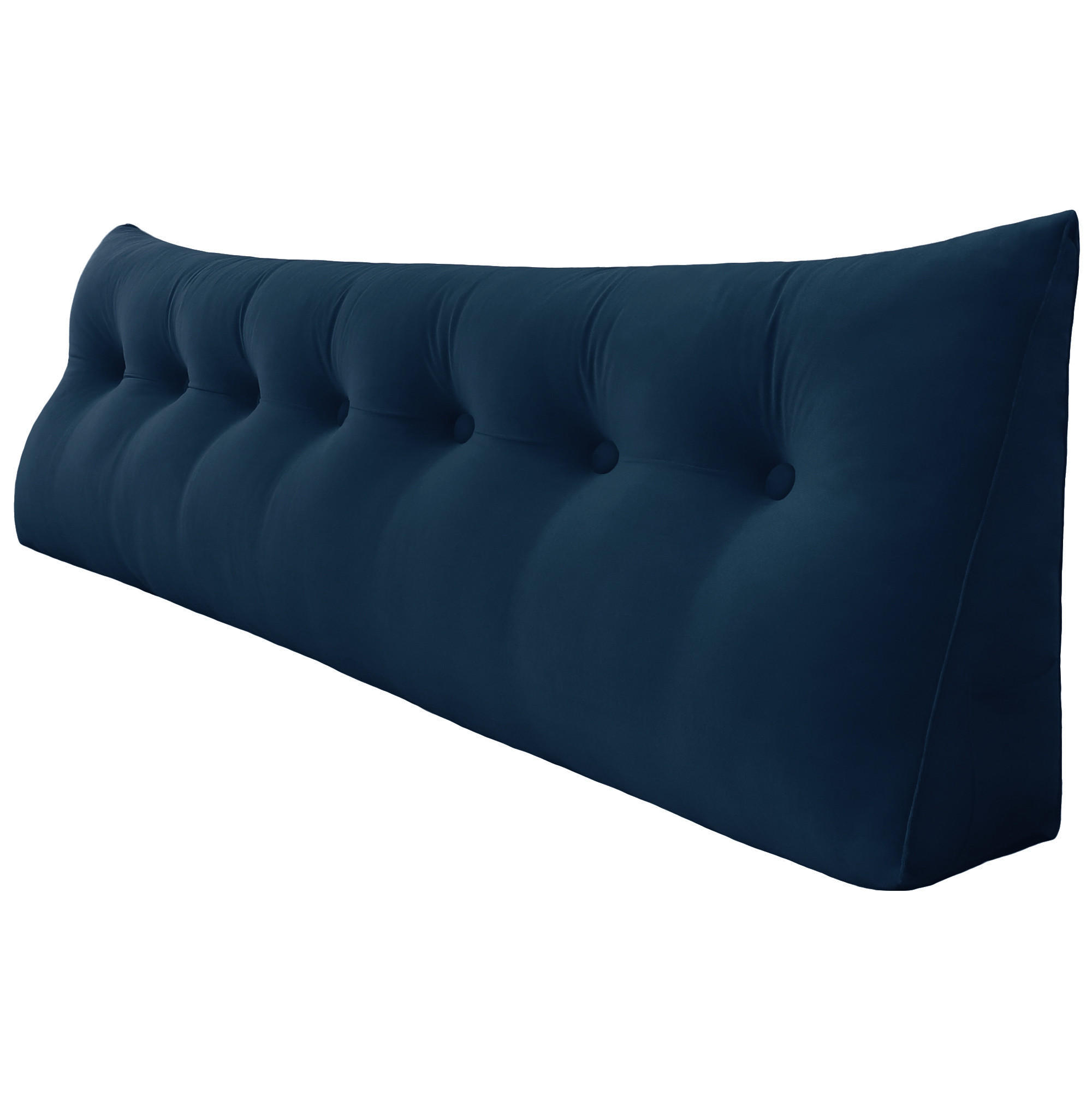 RÜCKENKISSEN für Bett Samt Blau 200 cm - Blau, Textil (50/200cm) - Vercart