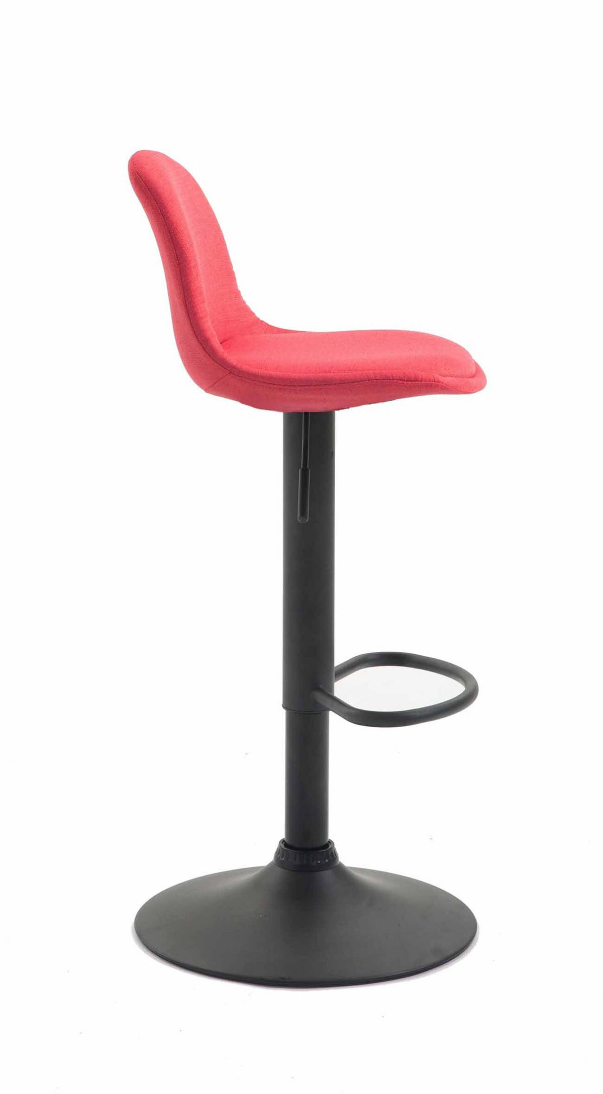 BARHOCKER Kilian, Gestell schwarz, Stoff Rot - Rot/Schwarz, Textil/Metall (39/100/43cm) - TPFLiving