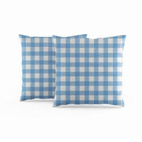 KISSENBEZÜGE 2er-Set 50 x 50 cm Blau Kariert - Blau, Textil (50/50cm)