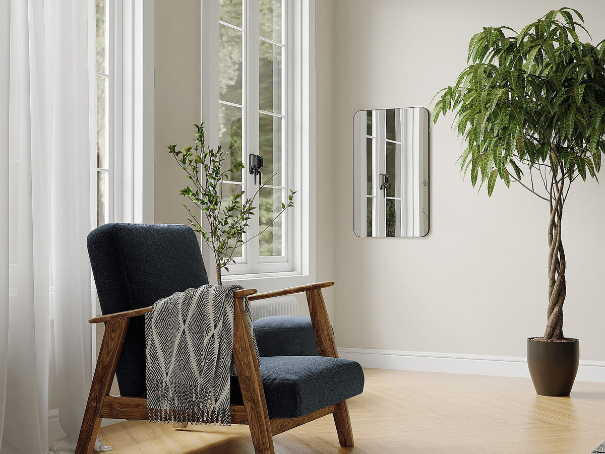 BADEZIMMERSPIEGEL rechteckig - 80 x 50 cm - Schwarzer Umriss - DEMETRIA - Schwarz, Glas (50/80/4cm) - Vente-Unique