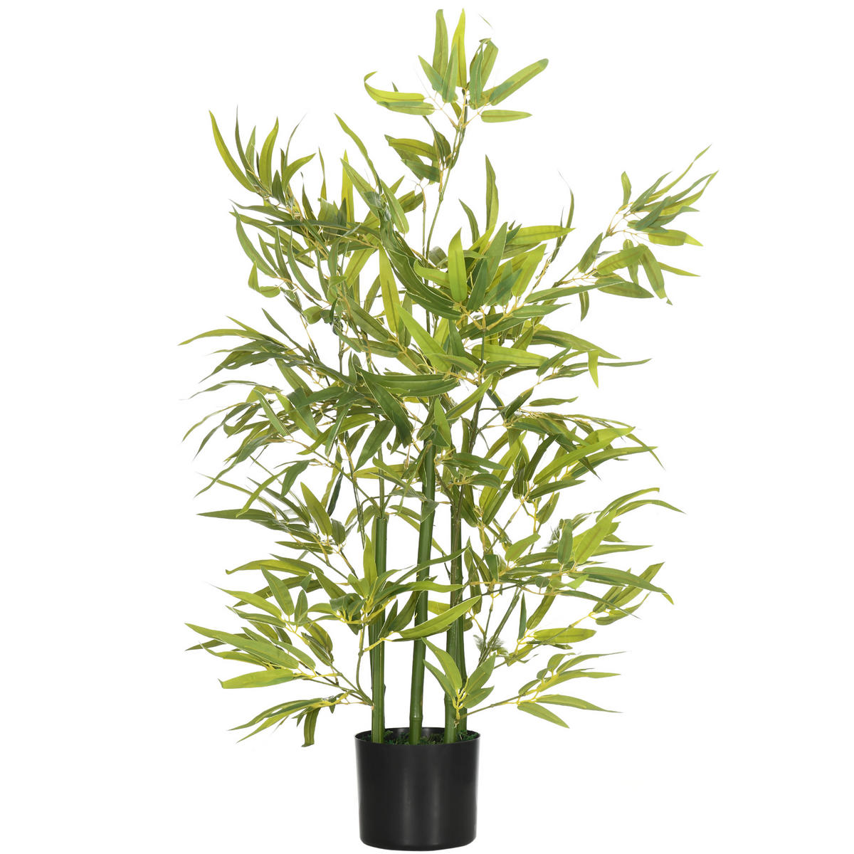 KÜNSTLICHER Bambus groß 90 cm Kunstpflanze - Grün, Kunststoff (90cm) - HOMCOM