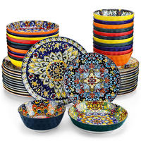 KOMBISERVICE 48-teilig Steinzeug Geschirrset Böhmischer Stil - Multicolor, Keramik (27.2/2.3/27.2cm) - Kaket