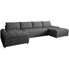 WOHNLANDSCHAFT Costa U Schwarz, Velours - Schwarz, Kunststoff/Textil (367/80/169cm) - Beautysofa
