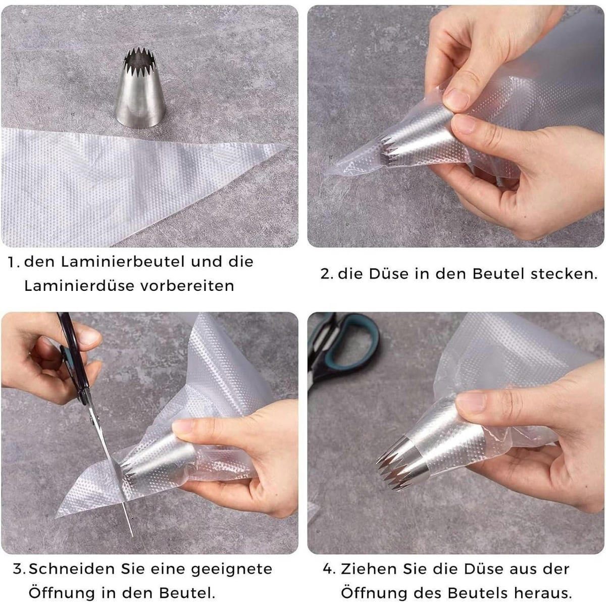 SPRITZTÜLLEN Set 4 Stück Edelstahl - Silberfarben, Metall (3.6/3.6/4.9cm)