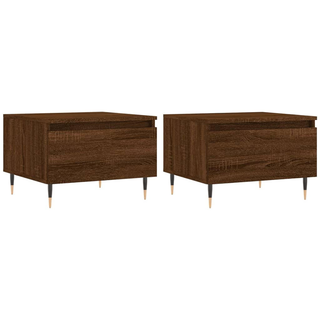 COUCHTISCHE 2 Stk. Braun Eichen-Optik 50x46x35 cm Holzwerkstoff - Braun, Holzwerkstoff (46/50/35cm) - furnicato