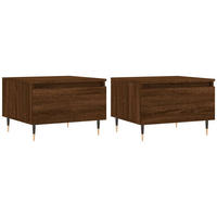 COUCHTISCHE 2 Stk. Braun Eichen-Optik 50x46x35 cm Holzwerkstoff - Braun, Holzwerkstoff (46/50/35cm) - furnicato