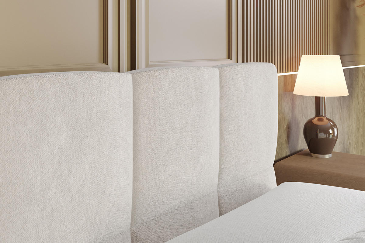 BOXBETT mit Matratze H4 und Lattenrost - LIRO - 160x200 - Beige Casablanca - Beige, Holzwerkstoff/Kunststoff (160/200cm) - ALTDECOR