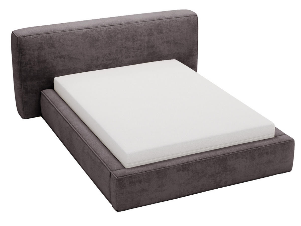 POLSTERBETT Monza 180x200 Dunkelgrau - Grau, Textil (180/200cm) - Graingold