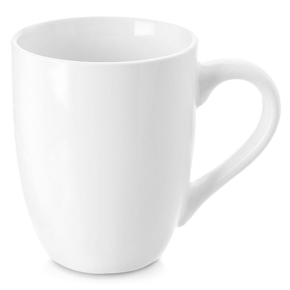 MONA PORZELLANBECHER, Porzellan, weiß, 300 ml - Schwarz, Keramik (0.3L) - Orion 