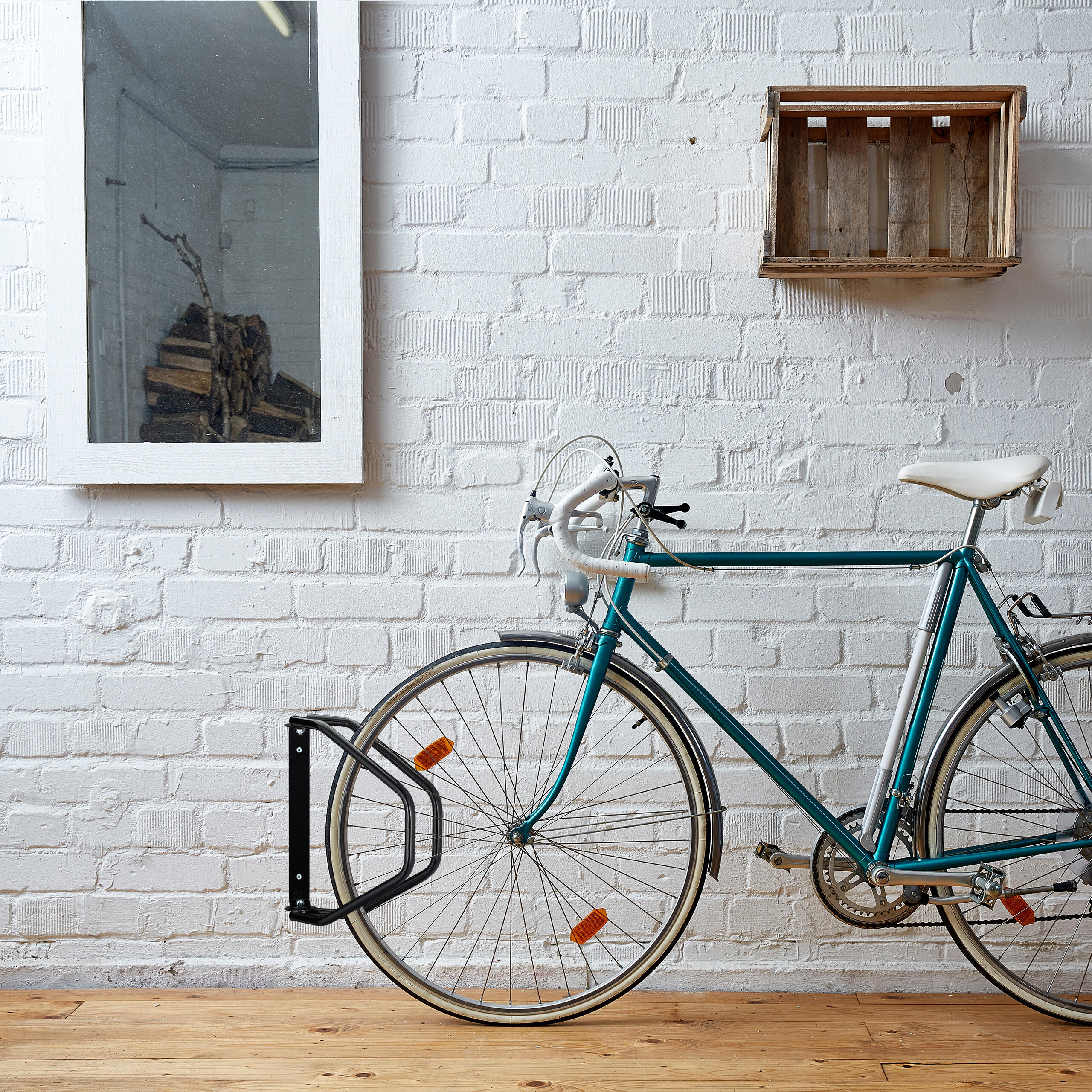 FAHRRADSTÄNDER - Schwarz, Metall (9/28.5/32.5cm) - Relaxdays