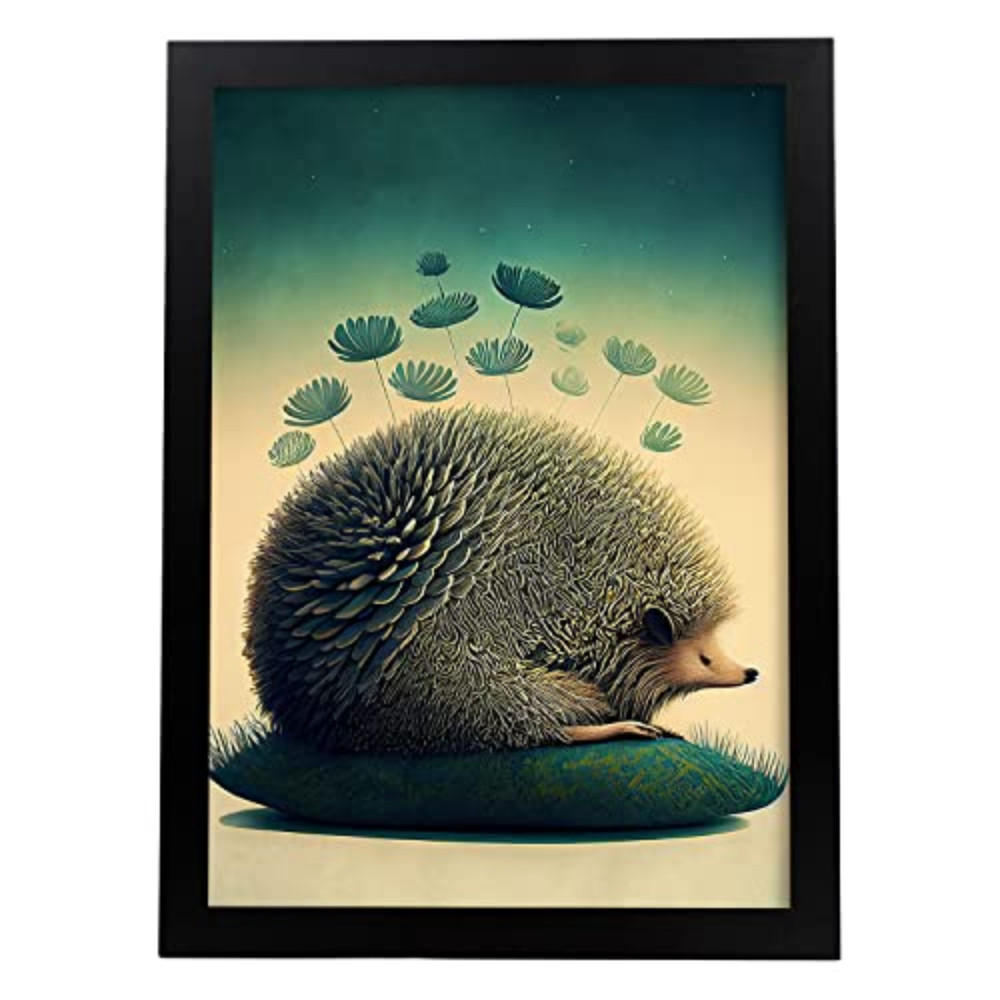 POSTER Igel Im Präzisionsstil. A4 Rahmenlos - Klar, Papier (29.7/5/21cm) - Nacnic
