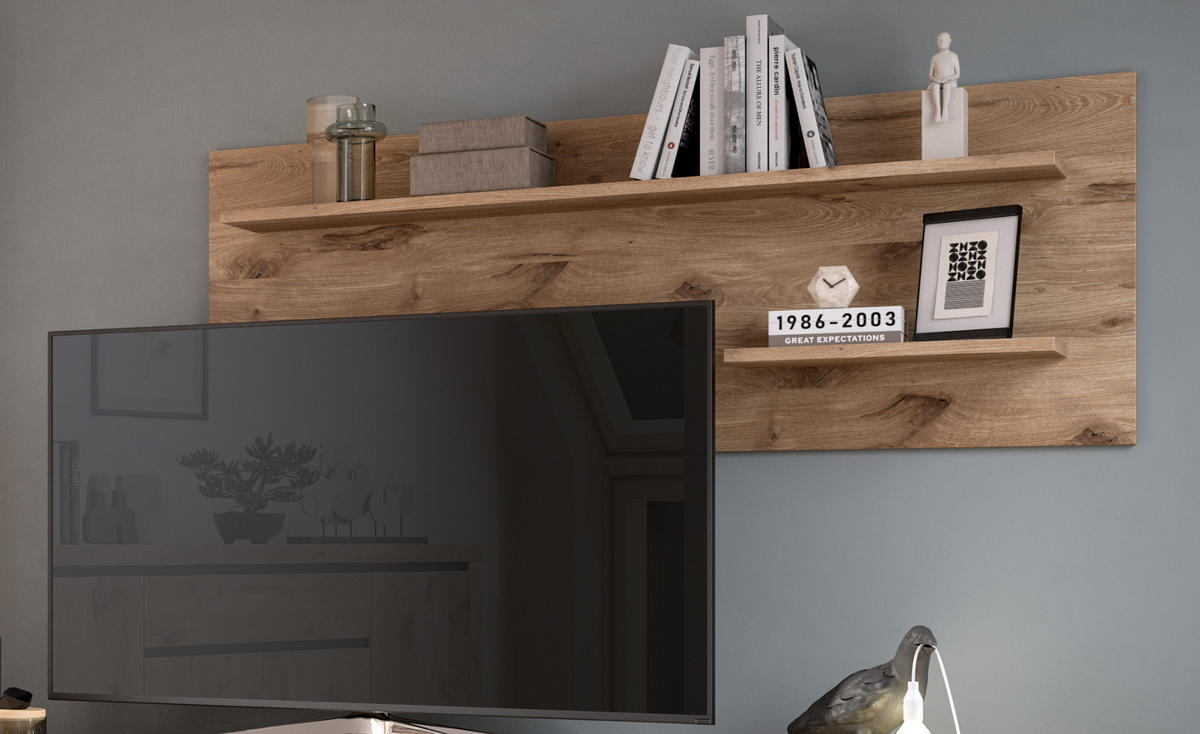 WANDPANEEL Nox Eiche 160 cm, Wandregal - Eichefarben, Holzwerkstoff (160/60/20cm) - Inn.Furn