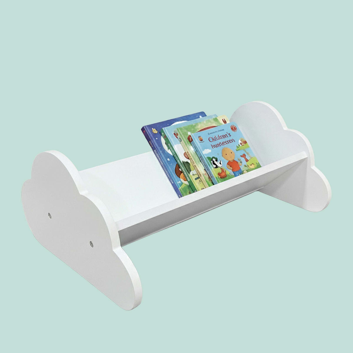 BIBLIOTECĂ Alb copii motiv nor MDF 17x43x29 cm - alb, compozit lemnos (43/17/29cm) - Relaxdays