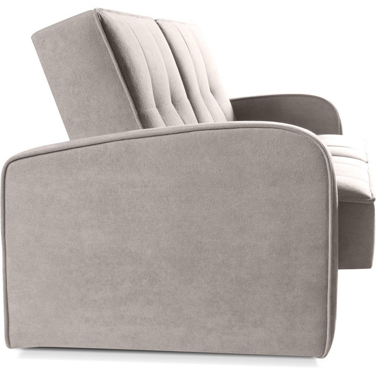 SCHLAFSOFA 3-Sitzer Pavo mit Bettkasten, Beige - Beige/Schwarz, Textil (222/90/93cm) - Beautysofa