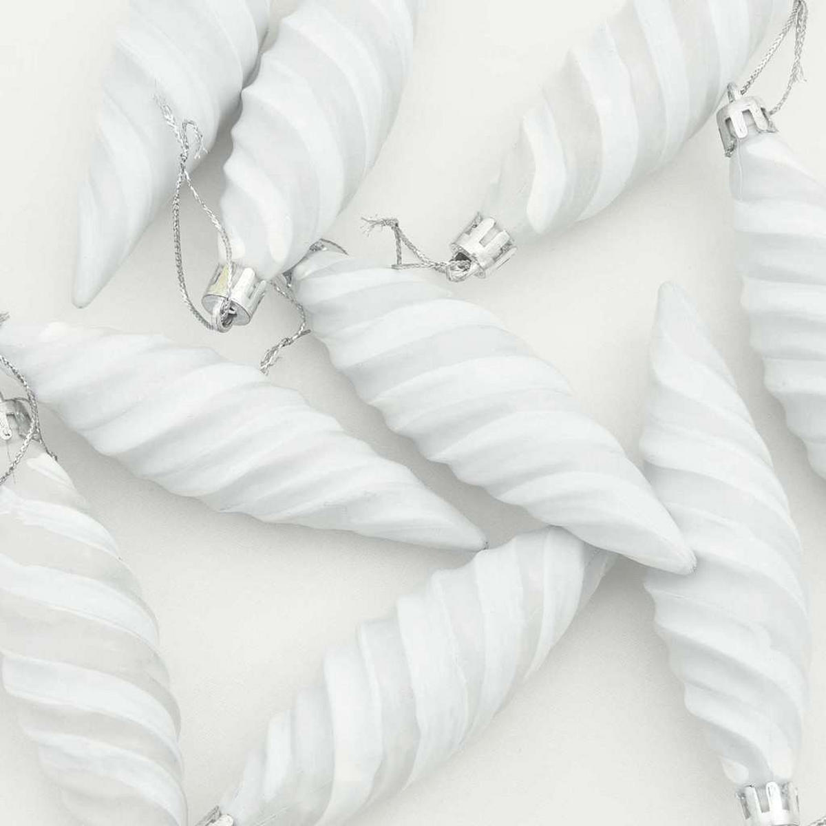 WEIHNACHTSKUGEL Spiralenform 40 -teilig 3/11 cm Weiß Kunststoff - Weiß, Kunststoff (3/11/3cm) - vidaXL