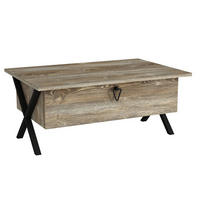 COUCHTISCH Zeth mit Metallfüßen Eiche - Eichefarben/Schwarz, Holzwerkstoff/Metall (60/90/39cm) - moebel17