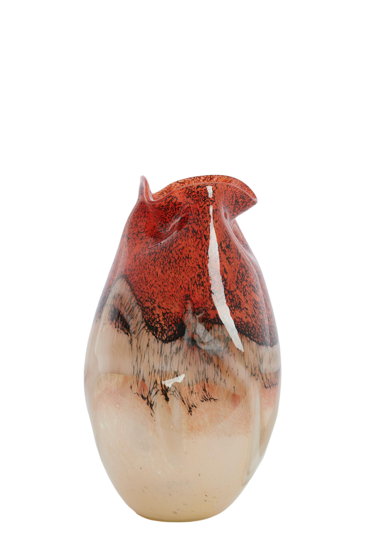 VAZE Jorien Rot 18/17.5/32 cm - Rot, Glas (32cm) - Light & Living