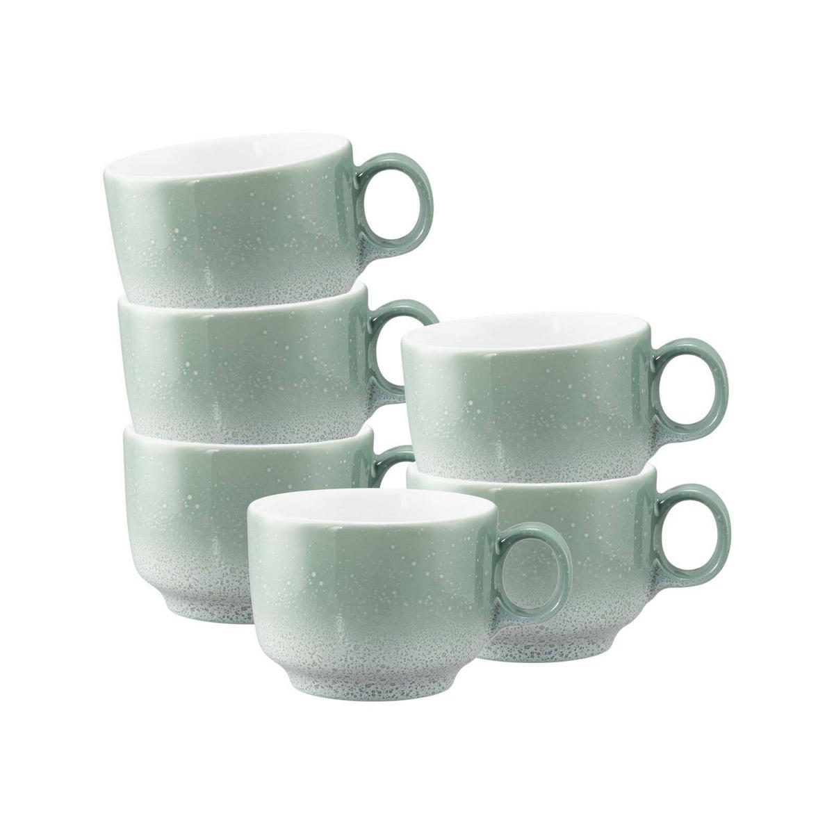 KAFFEETASSEN Sento Home Aura mint 210 ml 6er Set - Mintgrün, Keramik (0.21L) - Seltmann Weiden