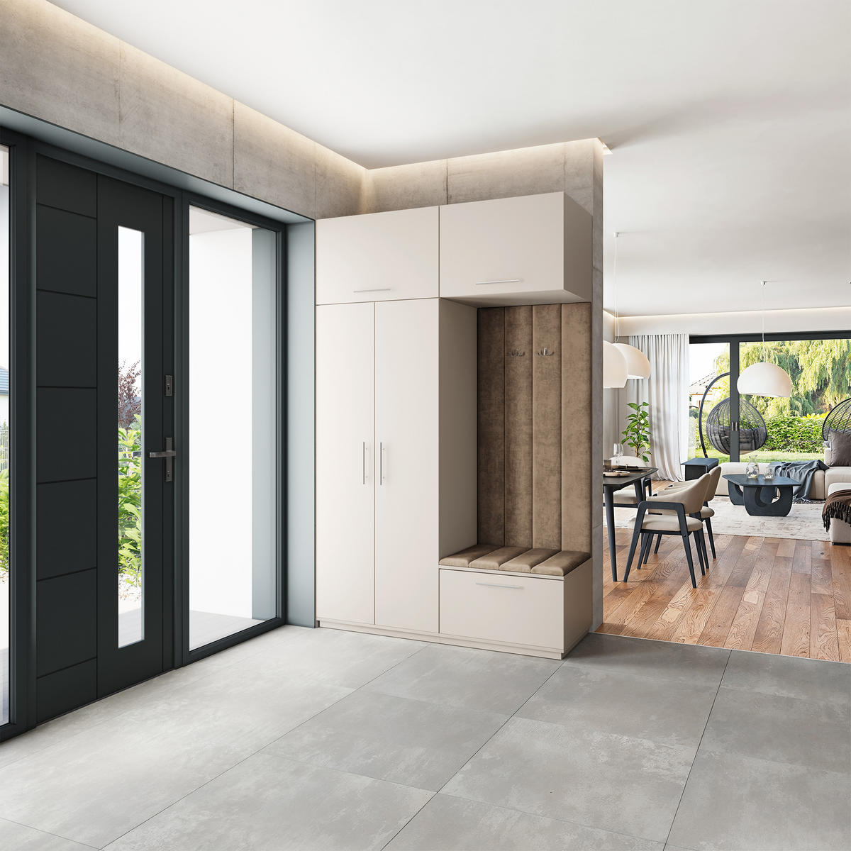 GARDEROBENSCHRANK REMA 150/240/60 cm Modern Garderobe-Set Kaschmir - Kaschmir/Beige, Holzwerkstoff (150/240/60cm) - MASSENO