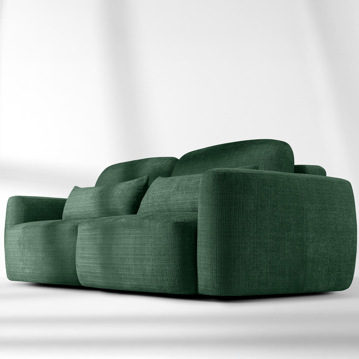 SOFA 3 ELOSA - Grün, Holz/Textil (245/85/115cm) - KONSIMO®