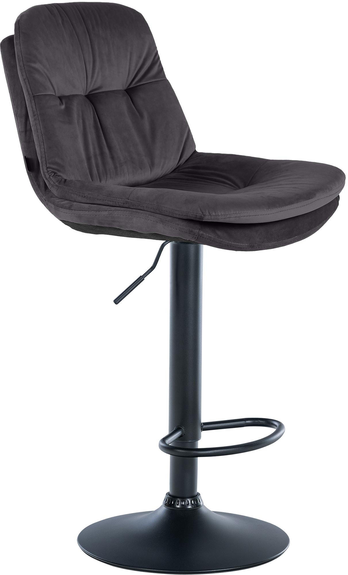 BARHOCKER Samt schwarz - Schwarz, Textil (46/94/54cm) - CLP