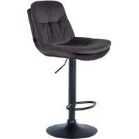 BARHOCKER Samt schwarz - Schwarz, Textil (46/94/54cm) - CLP
