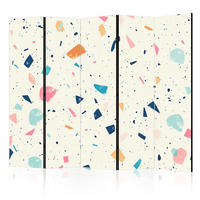 PARAVENT Beidseitig Bedruckter 5-tlg 225x172 cm Abstrakte Steine - Multicolor, Holz/Textil (225/172/3cm) - Muralo