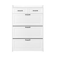 SCHUHSCHRANK Weiß 80/23.5/131 cm mit 3 Klappen und 2 Schubladen - Weiß, Holzwerkstoff (80/131/23.5cm) - PANGIVO