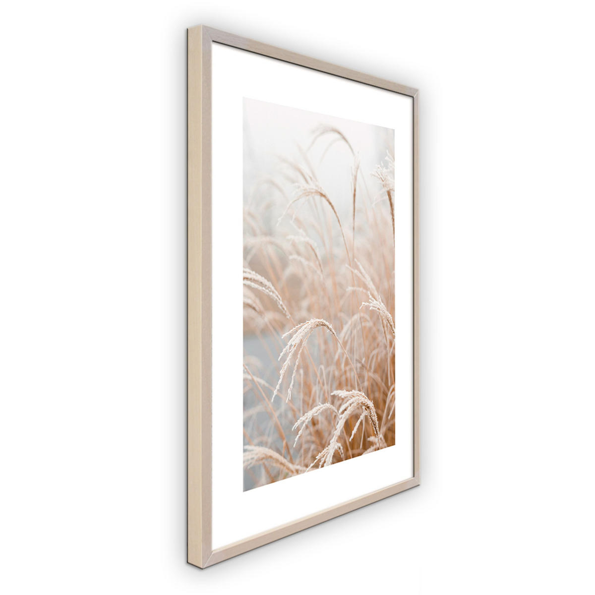 POSTER mit Rahmen 40x50 cm Dünengräser beige weiß - Beige, Holz (41/51cm) - artissimo