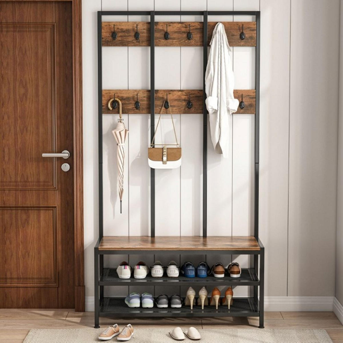 KLEIDERSTÄNDER, braun 100/40/186cm - Braun, Holzwerkstoff (100/186/40cm) - Rebiko