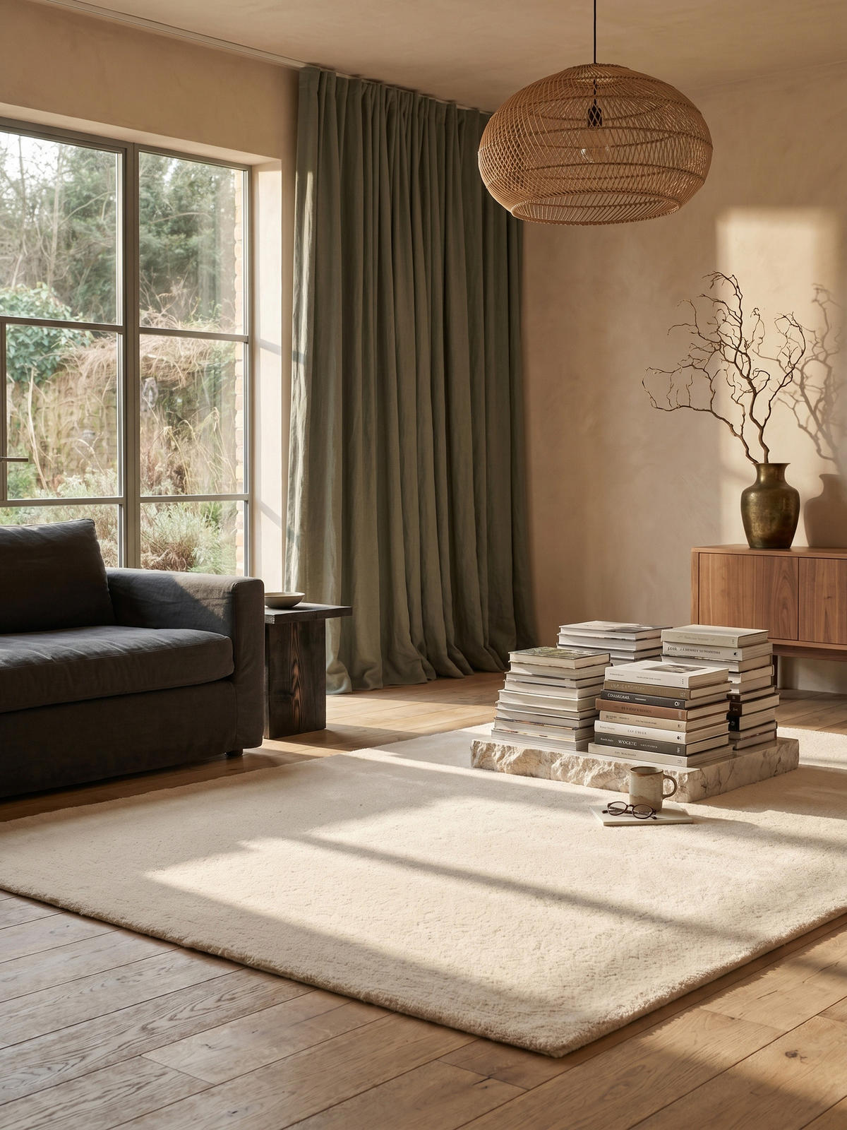 KURZFLORTEPPICH Antirutsch Uni RUTOR Polyester Beige 120 x 160 cm - Beige, Textil (120/160cm) - KADIMA DESIGN