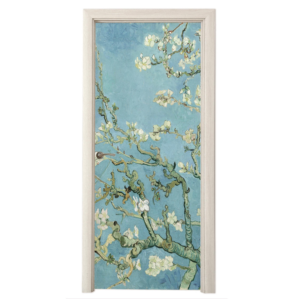 FOTOTAPETE Tür - Mandelblüte - Van Gogh - Kunst 85x205 cm - Pastellblau, Kunststoff (85/205cm) - MuchoWow