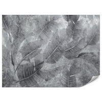 FOTOTAPETE für Wohnzimmer Abstraktion Blätter Beton Vintage Grau 300x210 - Grau, Papier (300/210cm) - Muralo