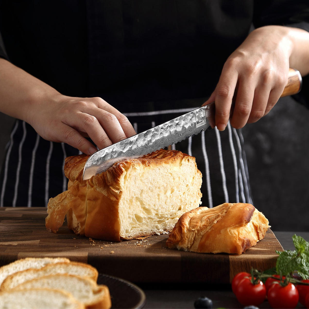 BROTMESSER 20 cm - Braun, Holz/Metall (34cm) - Zayiko