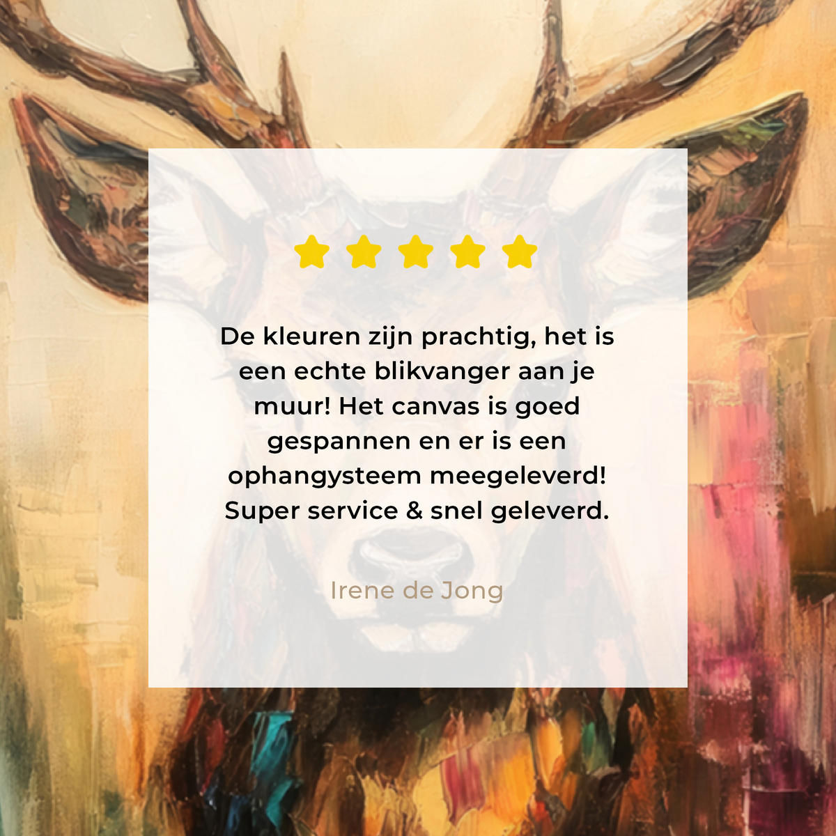 LEINWANDBILD Hirsch - Gemalt - Geweih - Braun 60x80 cm - Haselnussfarben, Textil (60/80cm) - MuchoWow