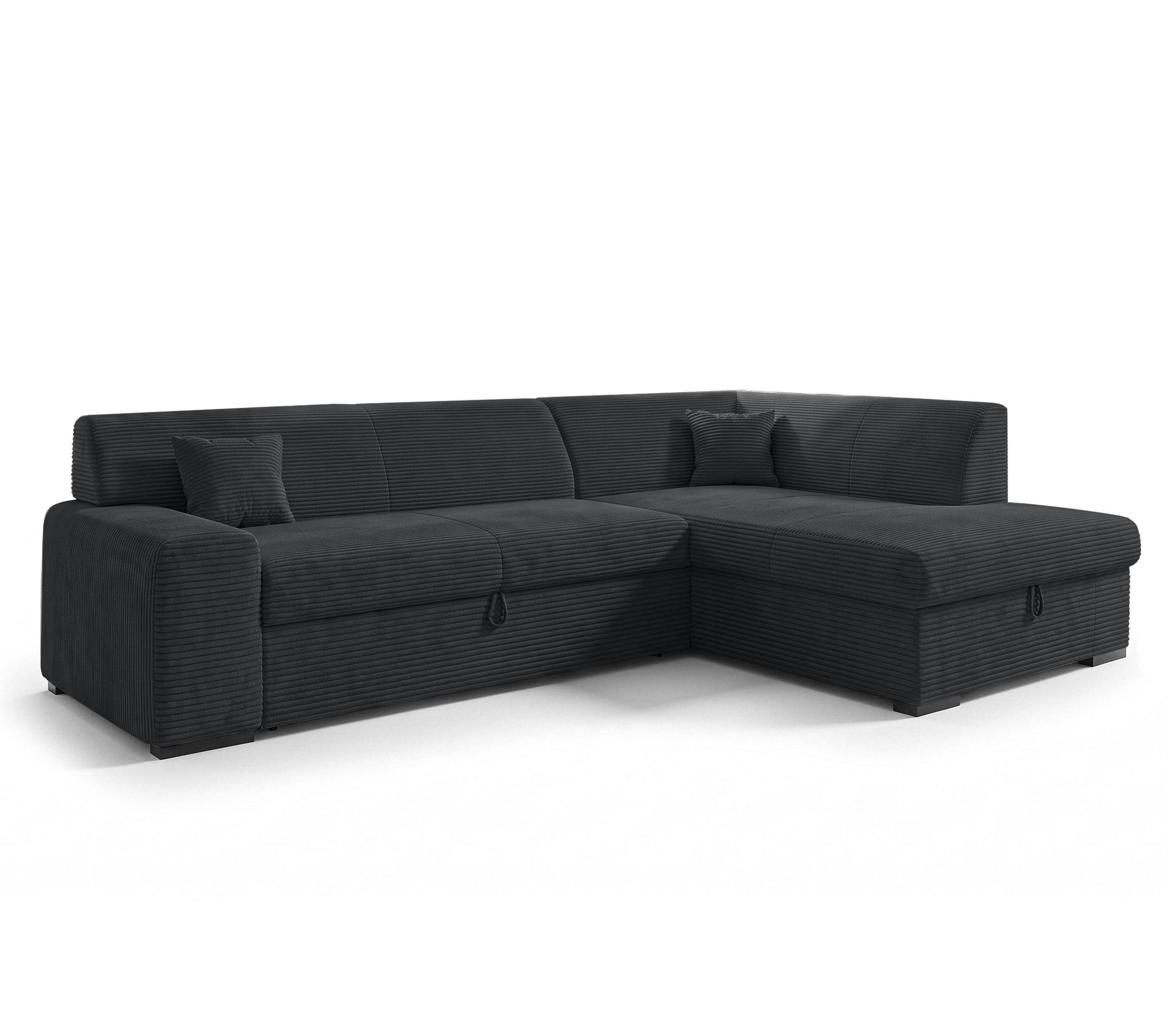 AX Living Ecksofa Schwarz 260x175 cm