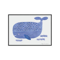 POSTER mit Rahmen Wild Apple - Whale - Blau/Schwarz, Holz/Papier (70/100cm) - Poster&Frame