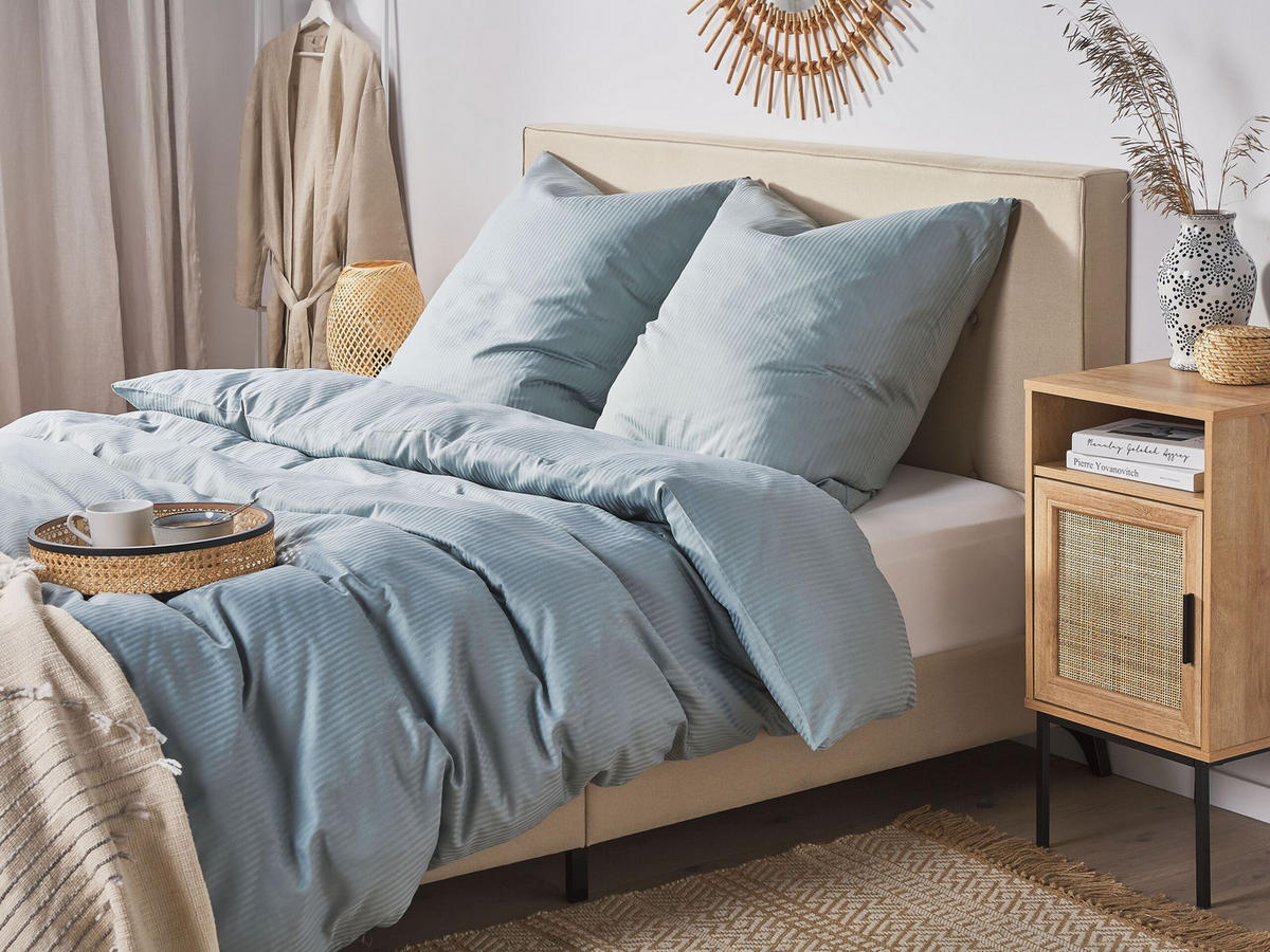BETTWÄSCHE SET Avondale 240x220 cm - Grau, Textil (240/220cm) - Beliani