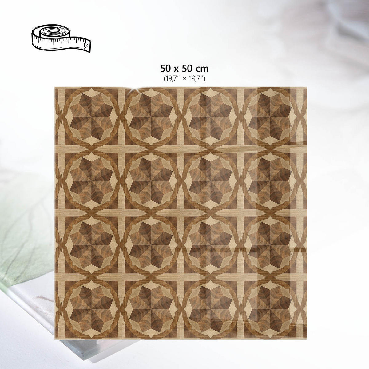 TISCHPLATTE 50x50 cm – Braune Eleganz - Braun, Glas (50/50/0.4cm) - Wallfluent