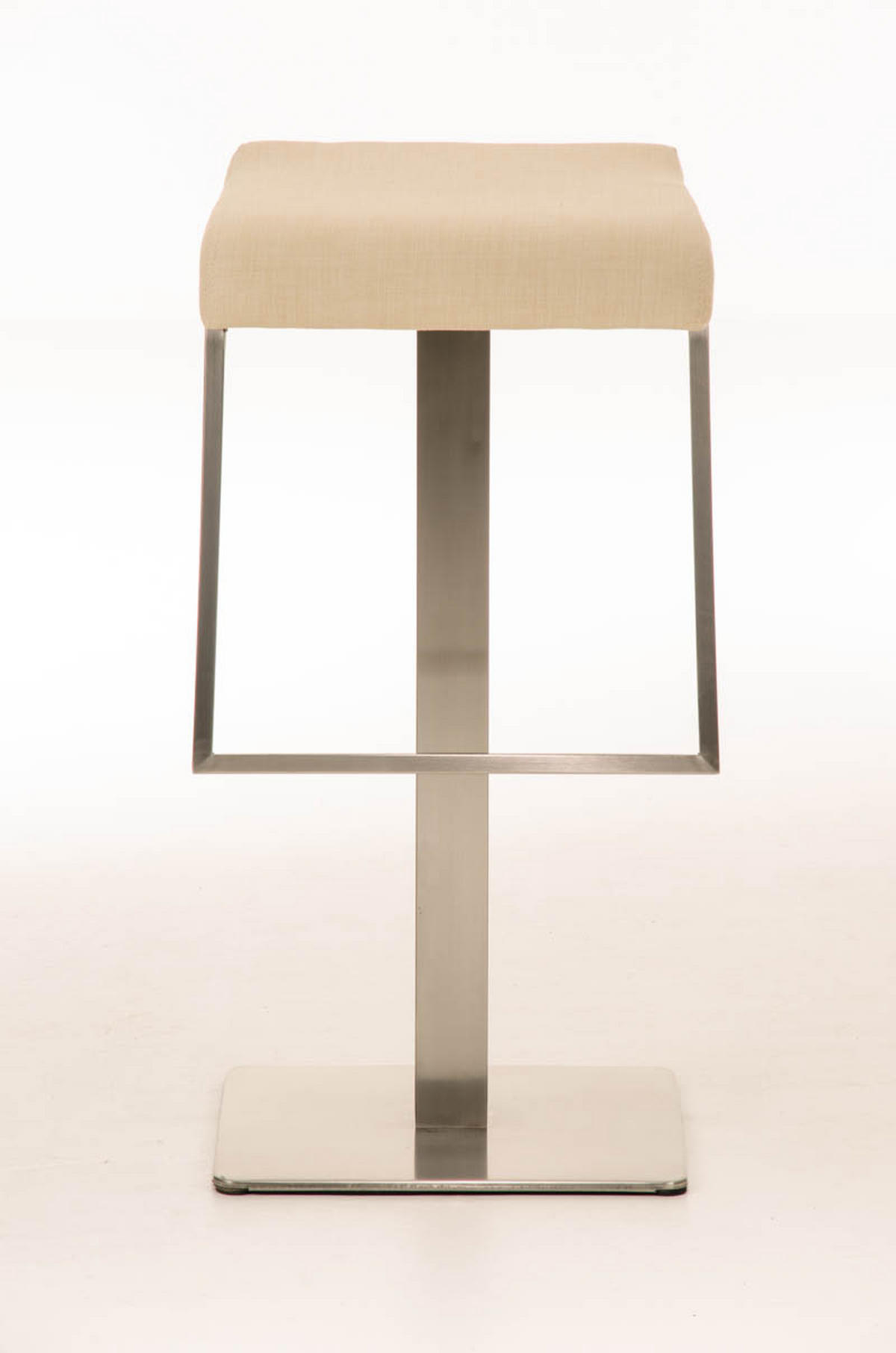 BARHOCKER Stoff Creme - Edelstahlfarben/Creme, Textil/Metall (39/78/42cm) - CLP