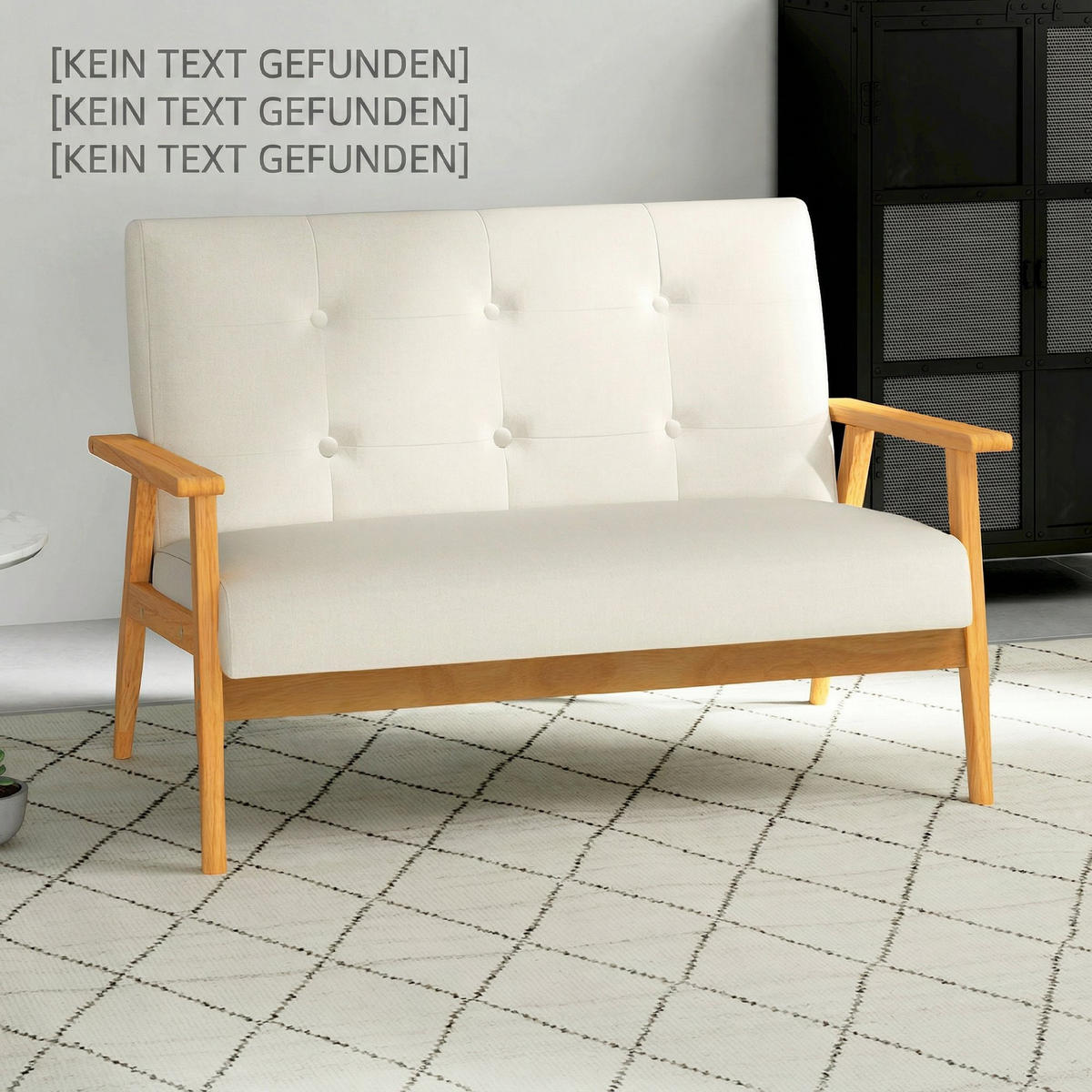 2-SITZER-SOFA DE-13546 skandinavisch mit Knopfheftung Beige - Beige, Textil (66.5/73/115cm) - ComfortXL