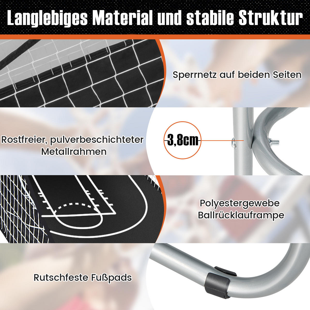 ARCADE-BASKETBALLSPIEL Schwarz - Schwarz, Metall (108/207cm) - COSTWAY