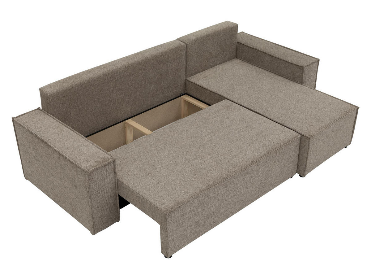 ECKSOFA Karl - Hellbraun/Schwarz, Holz/Kunststoff (244/145cm) - MIRJAN24
