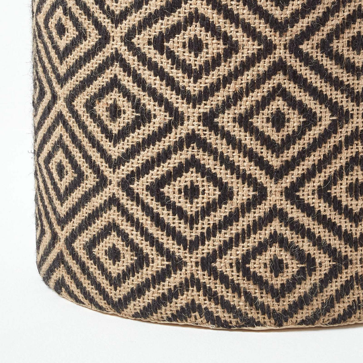 SITZPOUF rund mit Ethno-Muster, 40/40/42 cm - Schwarz, Textil (40/42/40cm) - Homescapes