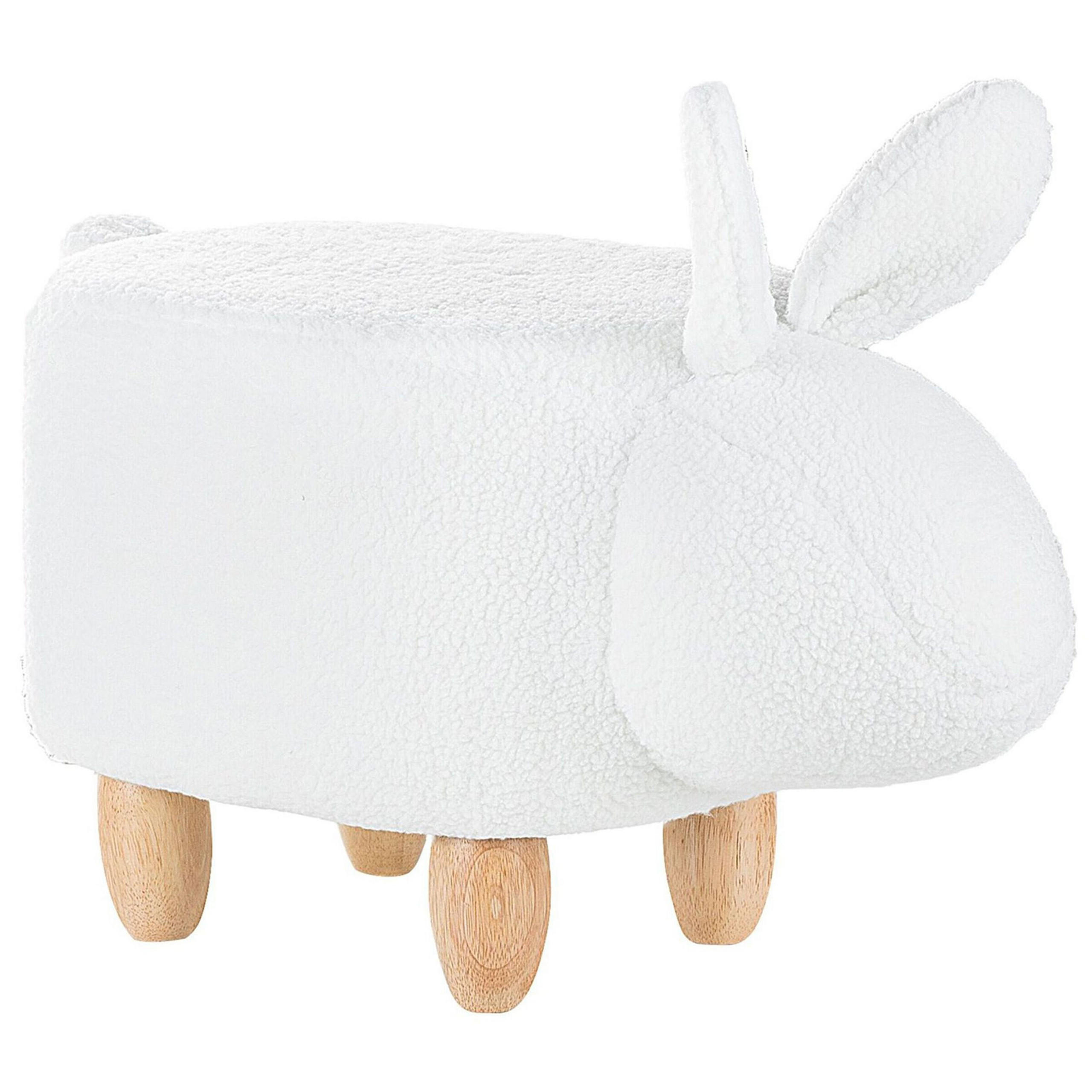 HOCKER Bunny 31/57/36 cm - Weiß, Textil (57/36/31cm) - Beliani