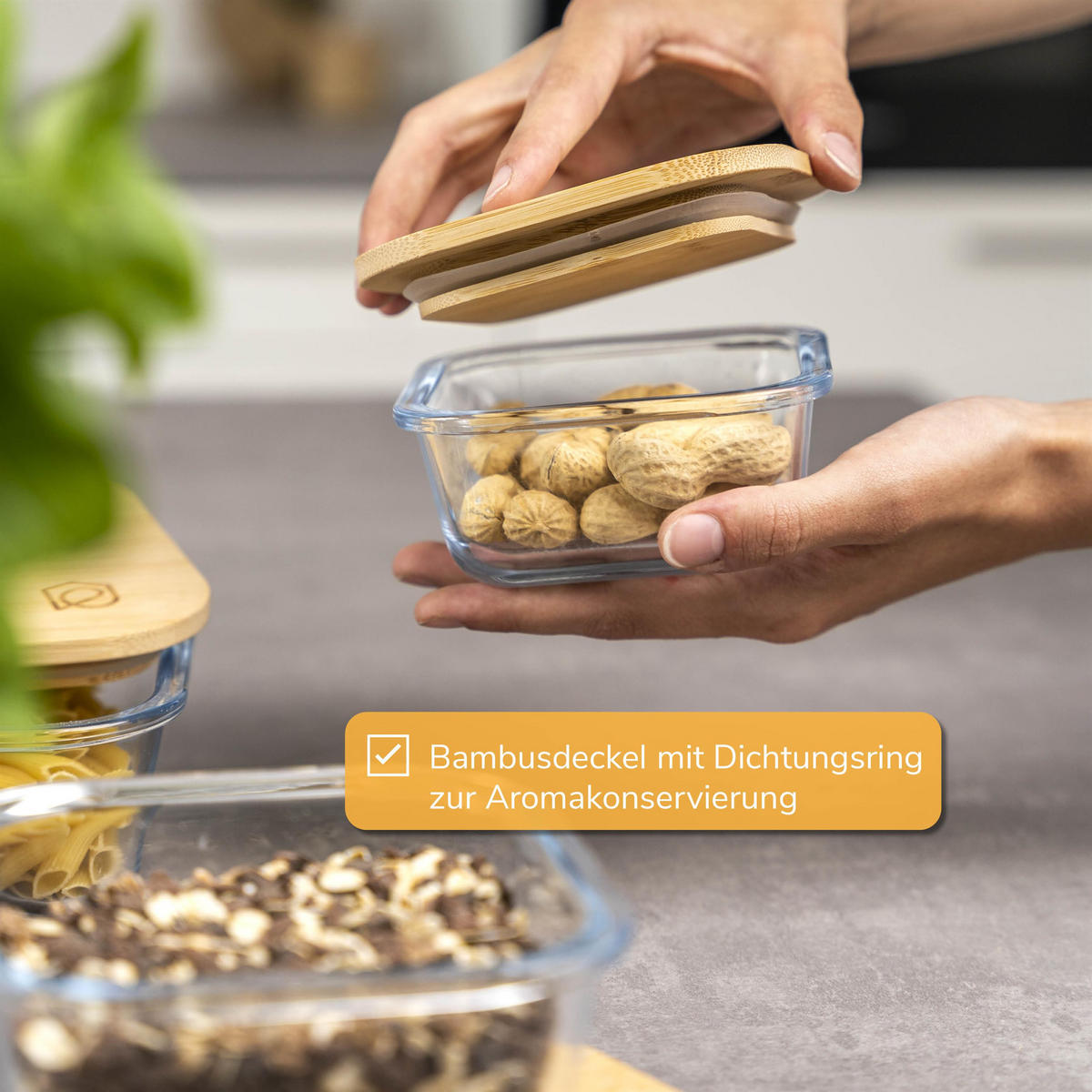 AUFBEWAHRUNGSDOSEN 3er-Set, weiß - Transparent, Glas (11/4/11cm) - eluno