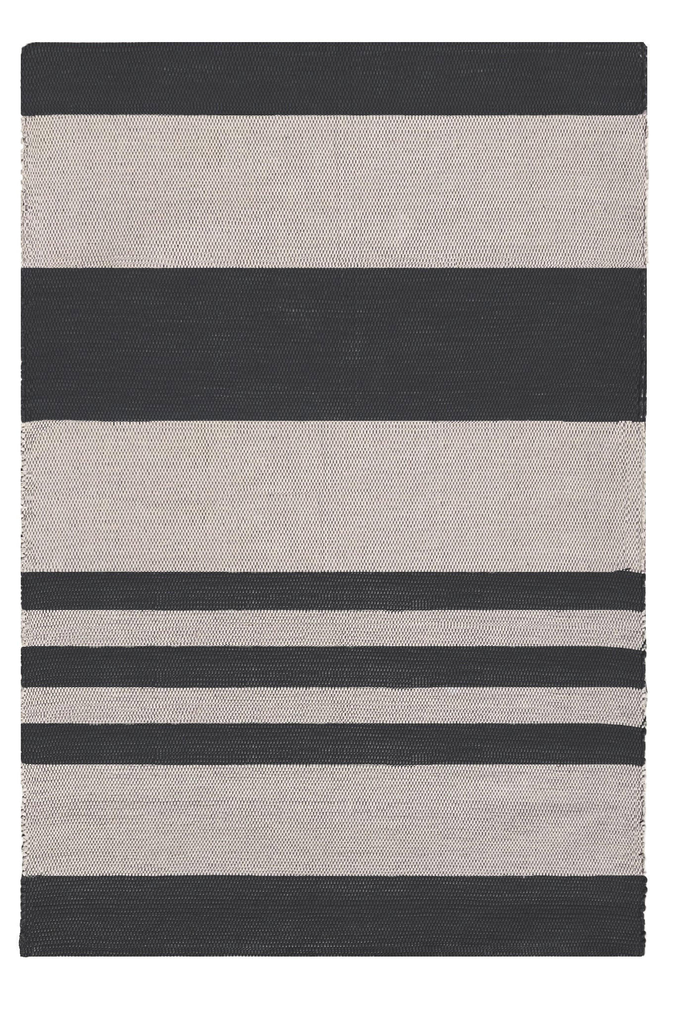 TEPPICH aus recycelter Baumwolle handgewebt schwarz - Schwarz, Naturmaterialien (160/230cm) - AFK Living
