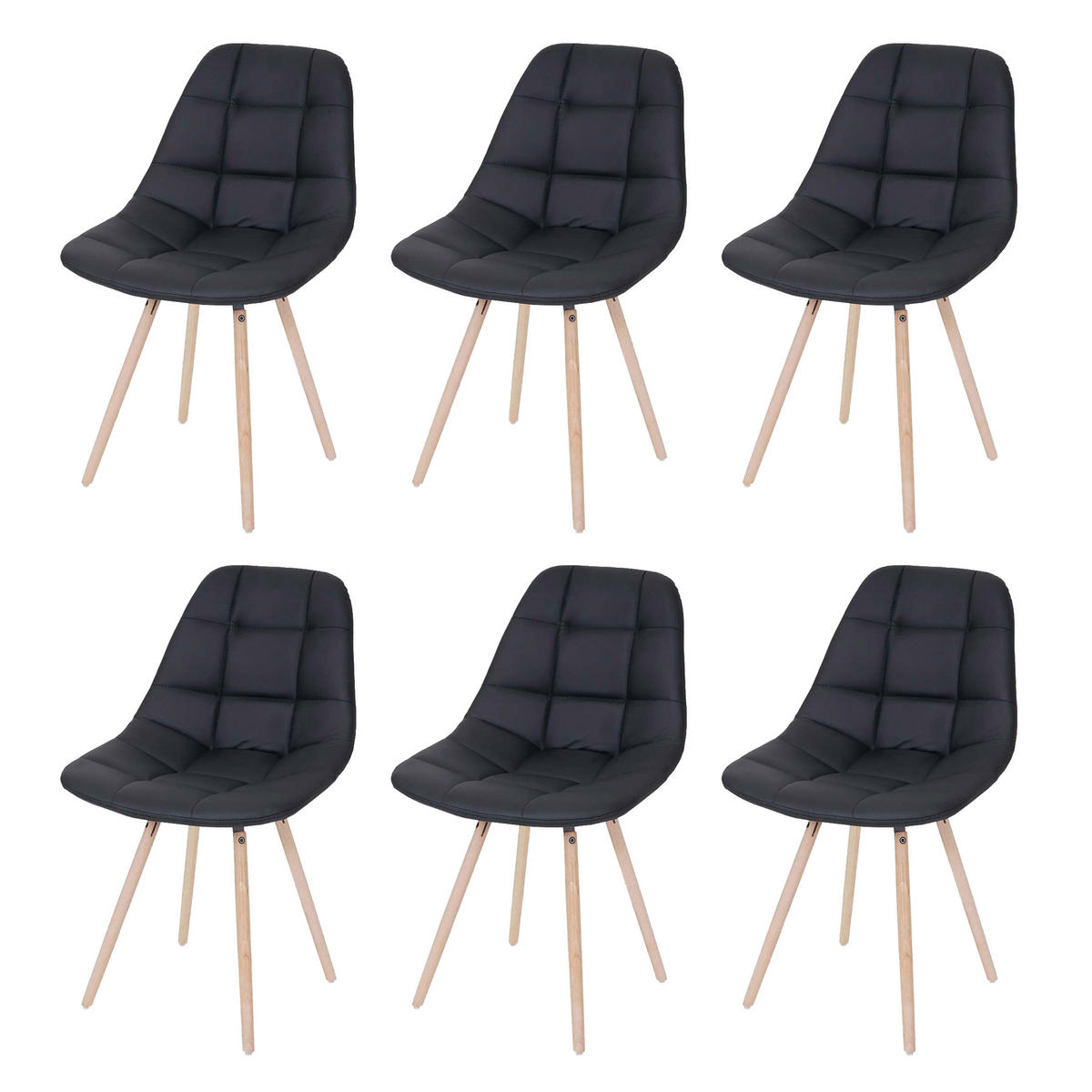 ESSZIMMERSTUHL I Schwarz 6er-Set - Schwarz, Textil (47/82/53cm) - MCW